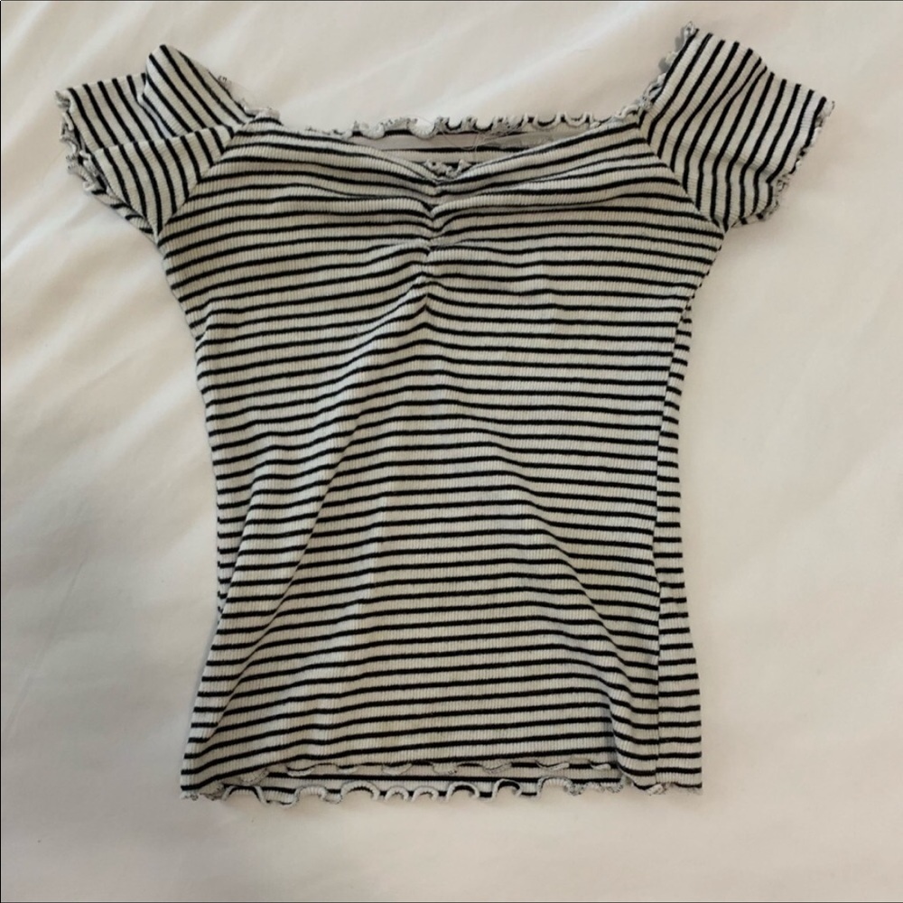 Hollister Off The Shoulder Striped Tee